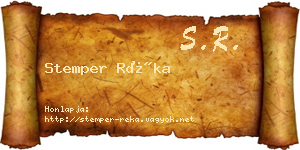 Stemper Réka névjegykártya